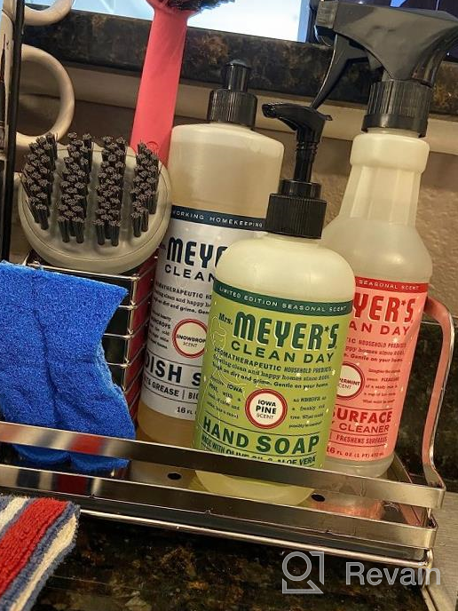 img 1 attached to Stainless Steel Rustproof Kitchen Sink Organizer Caddy With Drain Pan Tray For Sponge Scrubber Brush Dishrag And Dishcloth Holder Rack - ODesign review by Kip Robinson