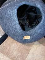 img 1 attached to Handmade 100% Merino Wool Cat Bed Cave - MEOWFIA Premium Felt Bed For Cats And Kittens In Dark Shades, Moon Granite - Large Size review by Lisa Zimmerman