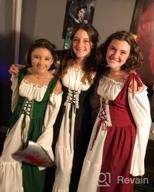img 1 attached to Mythic Renaissance Medieval Irish Costume Over Dress & Chemise Set (XXS/XS, Black) review by Daniel Bulkley