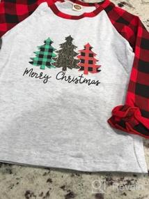 img 5 attached to Kids Christmas T-Shirt - Truck Tree Print Raglan Tee