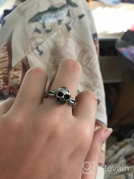 img 1 attached to Stainless Steel Skull Biker Ring review by Justin Garrett