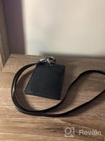 img 6 attached to Boshiho Cowhide Leather ID Badge Card Holder With 19" Neck Lanyard, Vertical Style Dark Brown - SEO Optimized
