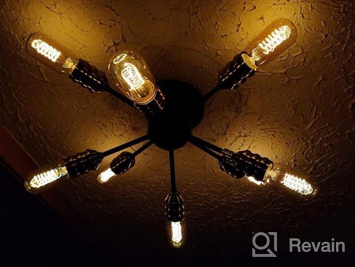 img 1 attached to Mid Century Modern Sputnik Chandelier With 8 Lights In Bronze And Black Finish - Rustic Living Room, Bedroom, And Dining Room Lighting - UL Listed review by Chris Webb