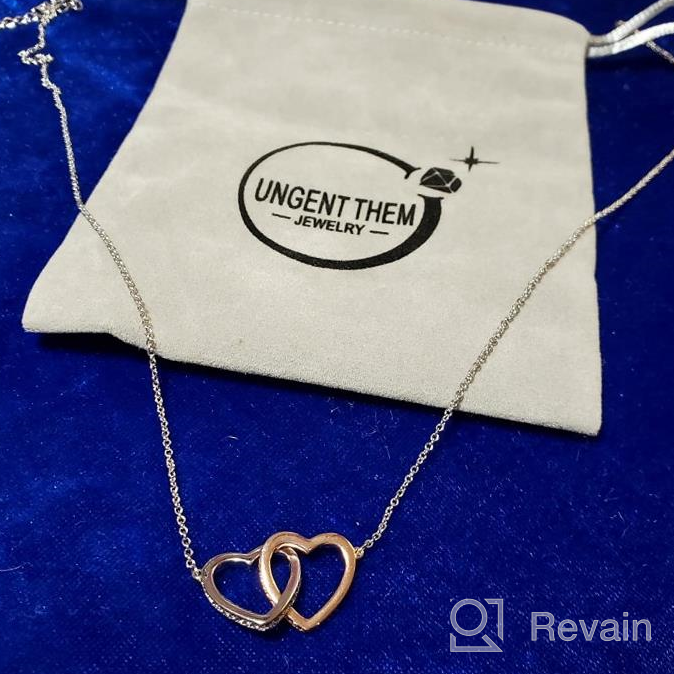 img 1 attached to Stunning UNGENT THEM Silver Interlocking Heart Necklace: Perfect Birthday & Christmas Gifts for Sisters, Best Friends, Women & Teen Girls review by Dawn Burg