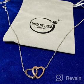 img 5 attached to Stunning UNGENT THEM Silver Interlocking Heart Necklace: Perfect Birthday & Christmas Gifts for Sisters, Best Friends, Women & Teen Girls