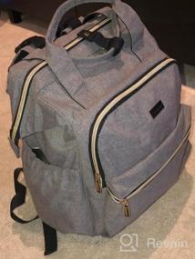 img 6 attached to Стильный и практичный: рюкзак-сумка для подгузников премиум-класса от Liname с очень широкой молнией, большой вместимостью и водонепроницаемой подкладкой для пеленания