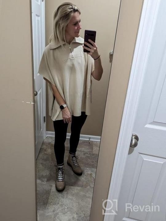 img 1 attached to Stay Cozy And Chic With Our Women'S Turtleneck Pullover Poncho Sweater - Knitted Shawl Wrap Collection review by Tina Brown
