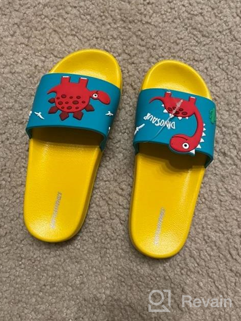 img 1 attached to Durable Toddler Dinosaur Anti-Skid Slippers for 🦕 Boys - 2013 Pnk 14 - Comfortable Boys' Shoes review by Agonia Pedrosa