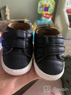 img 1 attached to High Quality Infant Moccasins: SOFMUO Baby Boys Girls PU Leather Sneakers Anti-Slip Rubber Sole Loafers For Newborns & Toddlers. review by Michelle Marie