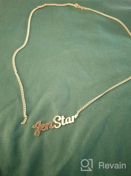 img 1 attached to Personalized 925 Sterling Silver Name Necklace with Gold Plating for Mothers, Women, and Girls by Infinite Memories review by Ashley Taylor