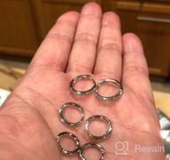 img 1 attached to 💍 Sterling Silver Hoop Earrings Set - Cubic Zirconia Cuff, 3 Pairs of Small Cartilage Hoops for Women, Men, and Girls (8mm/10mm/12mm) review by Kari Madison