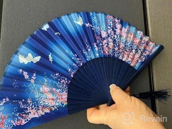 img 1 attached to Stay Cool And Stylish With OMyTea'S Bamboo And Silk Hand Fans: Perfect For Events And Gifts! review by Don Olsen