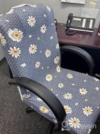 img 1 attached to Floral Office Chair Makeover: WOMACO High Back Chair Cover - Yellow Flower Print, Large review by Mark Tompkins