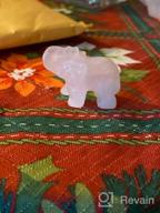 img 1 attached to SUNYIK Rose Quartz Elephant Pocket Statue Kitchen Guardian Healing Figurine Decor 1.5 review by Ross Sugden