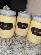 img 1 attached to Mason Jar Ceramic Canister Set For Kitchen - Set Of 3 Decorative Storage Containers With Air-Tight Lids For Coffee, Sugar & More - Country Style Storage W/Reusable Writable Surface - 12.85Oz/Canister review by John Collins