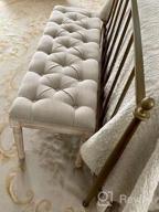 img 1 attached to Kmax Tufted Entryway Bench, Upholstered Rustic Ottoman Bench, 31.5" X 15.75" X 15.7" Beige review by Saul Rivera