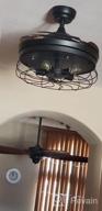 img 1 attached to OUKANING Ceiling Fan With Light Industrial Ceiling Fan Retractable Blades Vintage Cage Chandelier Fan With Remote Control-5 Edison Bulbs Needed Not Included (Style 2 - 42 Inch) review by Christopher Hicks