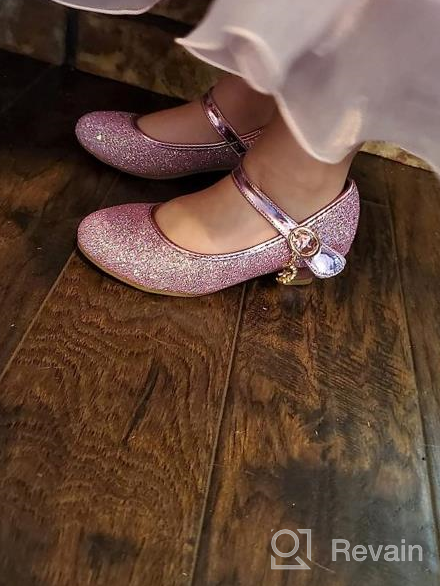 img 1 attached to Girls Mary Jane Dress Shoes Sparkle Flats Party Princess ALPHELIGANCE review by Kyam Deriphonse