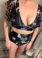 img 1 attached to 👙 SPORLIKE Tropical Print Bikini - Ruffle High-Waist Two-Piece Swimsuit with Push-Up for Women review by Dean Gomatham