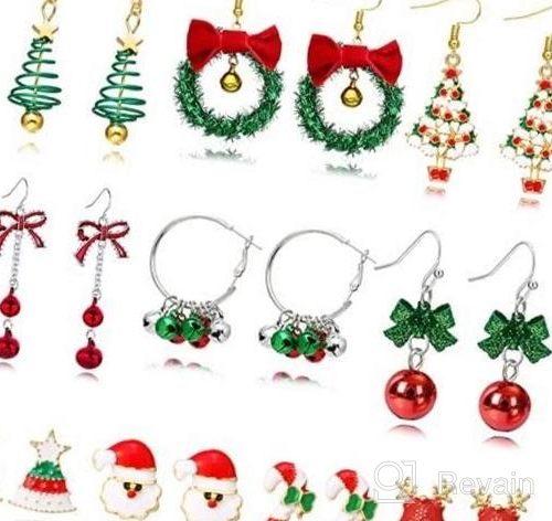 img 1 attached to 🎄 Christmas Dangle Earrings for Girls & Women - Holiday Tree, Jingle Bells, and Candy Earrings - Unique Christmas Jewelry Gift review by Melissa Welter