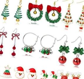 img 5 attached to 🎄 Christmas Dangle Earrings for Girls & Women - Holiday Tree, Jingle Bells, and Candy Earrings - Unique Christmas Jewelry Gift