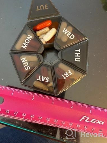 img 1 attached to Arthritis-Friendly XL Portable Pill Box With Seven Sides For Vitamins, Fish Oil, Supplements, And Medications - Extra Large Weekly Organizer review by Johnny Moger