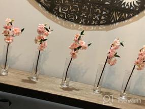 img 8 attached to Set Of 5 Artificial Cherry Blossom Branches In Light Pink, 17.3 Inches Each For Stunning Flower Displays
