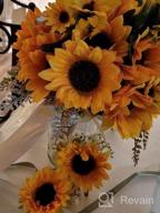 img 1 attached to Bring The Sunshine Indoors: U'Artlines Handmade Artificial Sunflower Bouquets For Weddings And Home Decor (6-Piece Corsage) review by Aaron Masek