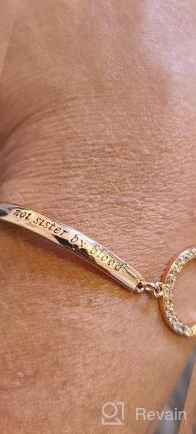 img 1 attached to 👭 ETLEE Friendship Cuff Bracelets Bangle - Not Sisters by Blood But Sisters by Heart, Jewelry Gift for Best Friend Women or Teen Girls - New Styles review by Tara Cooper