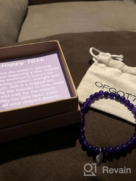 img 1 attached to 🎁 Sweet 16 Birthday Gift for Girls - Personalized Bead Bracelet with Message Card & Gift Box review by Ashley Lanier