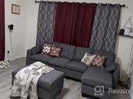 img 1 attached to HONBAY Reversible Sectional Sofa Couch Set L-Shaped Living Room Furniture 4 Seater With Storage Ottoman For Small Apartment, Dark Grey (Sectional+Tray Ottoman) review by Justin Newport