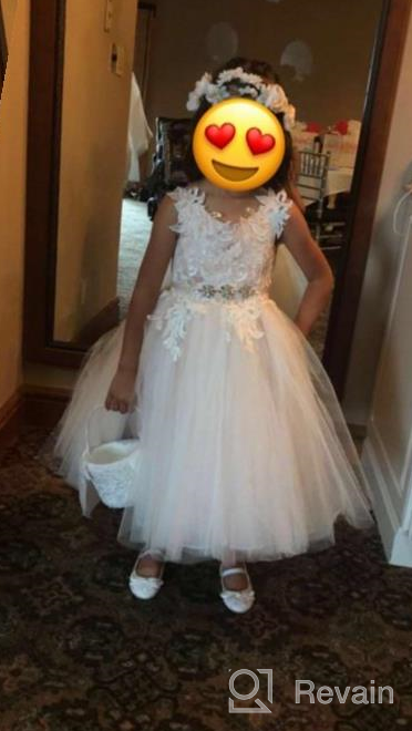 img 1 attached to Miama Lace Tulle Straps Wedding Flower Girl Dress with Pluviophily Jr. Bridesmaid Dress review by Jermaine Rhodes