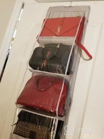 img 5 attached to Светло-желтый подвесной органайзер с 8 карманами для сумок: идеальное решение для хранения и организации шкафа!