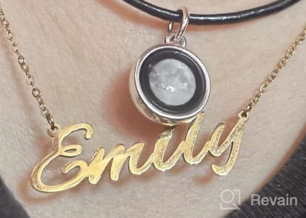 img 1 attached to 🔤 Custom Old English Name Necklace: Personalized Stainless Steel Pendant for Women and Girls review by Sean Pierre