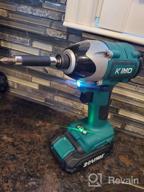 картинка 1 прикреплена к отзыву KIMO 20V Cordless Impact Wrench 1/2 Inch, 2000 In-Lbs & High Torque 3400 IPM, Impact Gun W/ Battery ＆ Charger, 7 Pcs Impact Driver Sockets, Electric Impact Wrench Set W/ Variable Speed For Car Tires от Riley Skeet