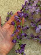 img 1 attached to 12-Pack Artificial Wisteria Vine Garland With Silk Flowers For Home, Party, And Wedding Decor - 3.6 Feet Pink Ratta Hanging String review by Jaye Cleveland