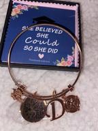 img 1 attached to Inspirational Graduation Gifts Bracelet - Hidepoo She Believed She Could So She Did Bangle 🎓 Charm Bracelet with Engraved Inspirational Compass Initial Charm - Perfect Friendship Graduation Gifts for Her 2021 review by Lisa Collins