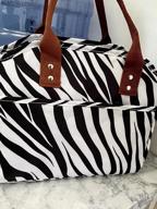 img 1 attached to Fashionable Insulated Lunch Tote Bag With Pockets For Men Or Women - Perfect For Work, Shopping, Or Travel - Reusable Cooler Box (Cow Print) review by Paula Camacho