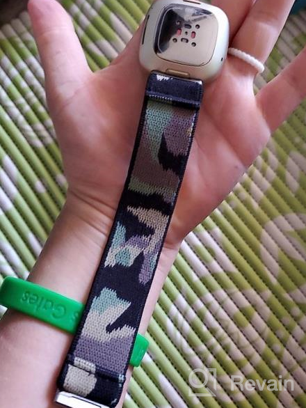 img 1 attached to Fitbit Versa 3 Smartwatch Replacement Band: TOYOUTHS Elastic Nylon Fabric Strap For Women & Men review by Dave Sapp