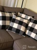 img 1 attached to Farmhouse Chic: Set Of 4 Buffalo Check Plaid Throw Pillow Covers For Home Decor & Living Spaces! review by Jarrett Francis