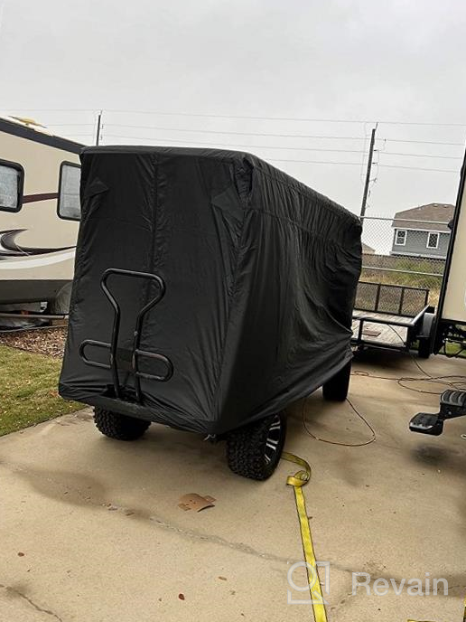 img 1 attached to Outdoor Golf Cart Cover - Dust-Proof And Anti-UV With Extra PVC Coating - Custom Fit For EZ GO, Club Car, Yamaha - Protects 4-6 Passengers review by Keith Iverson