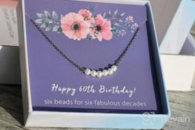 img 5 attached to Sterling Silver Necklace With 6 Pearls - 60Th Birthday Gift For Women, Jewelry Idea For Her 6 Decades Of Life
