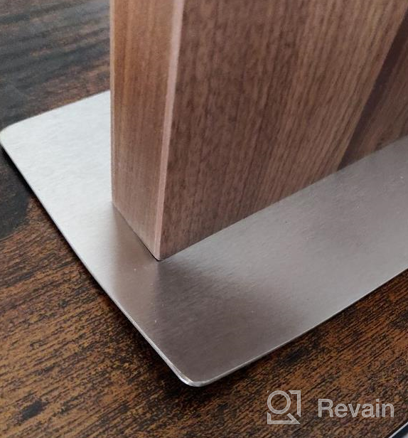 img 1 attached to Organize Your Kitchen Knives And Utensils With Navaris Wood Magnetic Knife Block - Double Sided Magnetic Holder In Walnut Wood review by Steve Beaumont