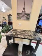 img 1 attached to Rustic Charm: VECELO 3-Piece Pub Dining Set With Counter Height Breakfast Table And 2 Bar Stools review by Chris Jens