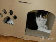 img 1 attached to PETIQUE Cat Villa Cardboard Scratcher Tower, Modern Indoor/Outdoor Cat House Furniture, Planet-Friendly Playground For Cats & Small Dogs review by Christopher Morgan
