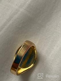 img 6 attached to Набор из 4-х золотых массивных кольцевых колец для женщин, 18К настоящее золотое печатное полированное кольцо для стеклянной стопки - размеры 5-10