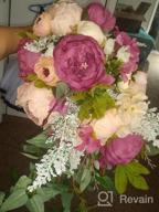 img 1 attached to Stunning Handmade Artificial Peony Rose Wedding Bouquets For Brides And Bridesmaids - Pink review by Ron Damndjperiod