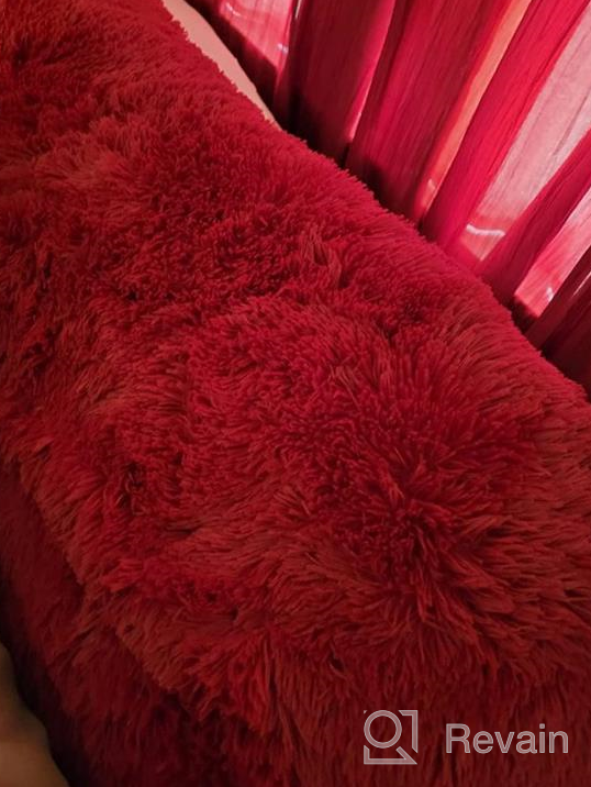 img 1 attached to LIFEREVO Luxury Tie Dye Print Shaggy Faux Fur Body Pillow Cover 21"X54", Fluffy Rectangular Pillowshams With Zipper, Decorative Old Pink Bed Pillows review by Jared Barit