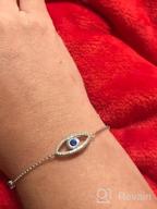 img 1 attached to 👁️ Ideal IOHUPCI 925 Sterling Silver Evil Eye Bracelet Jewelry: Blue White CZ Eye Bracelet; Perfect Lucky Gifts for Women and Girls; 18" Sliver Chain review by Rachel Johnson