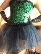 img 1 attached to Women'S Floral Corset With Black Lace Trim Satin Overbust Waist Cincher Bustier review by Jason Havens